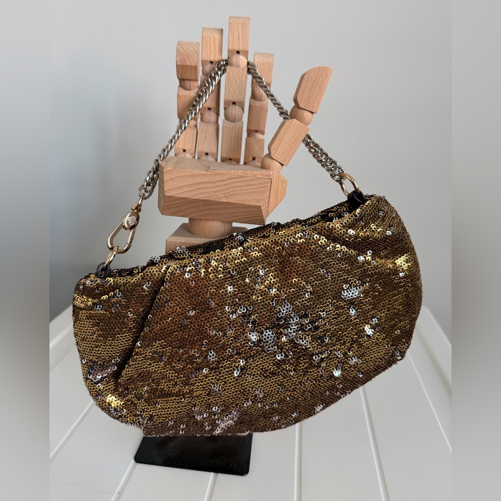 Or YANY Bling Wendy Bag Flippable Gold/Silver Sequins Medium Women’s BRAND NEW